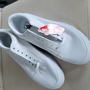 White Vans Authentic Lace Up Shoes